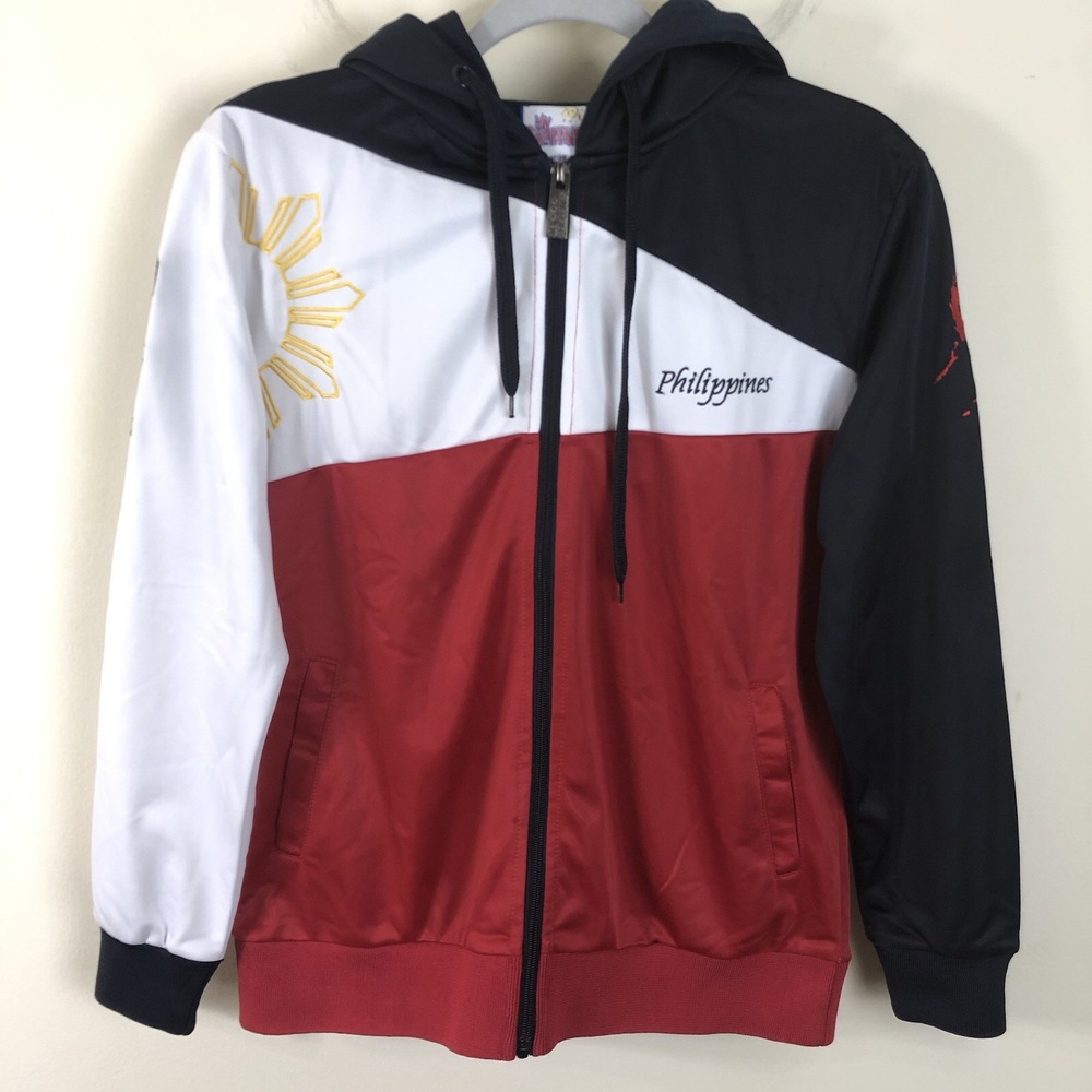 My Philippines Lifestyle Full Zip Embroidered Hoodie Jacket Men's L Multicolor